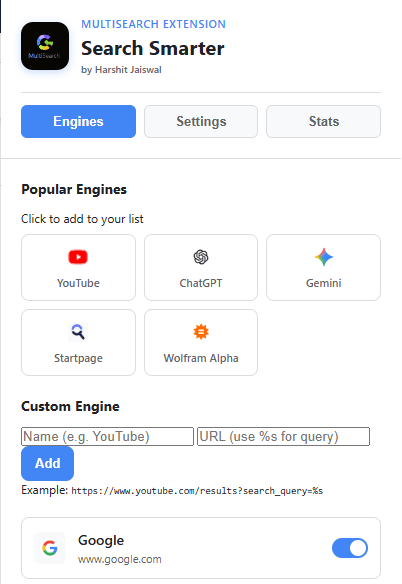 Multi-Search Extension